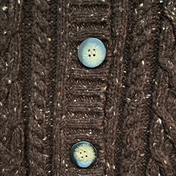 St. John's Bay Brown Flecked Cable Knit Button Down Cardigan Vest, Size Small - Picture 4 of 8
